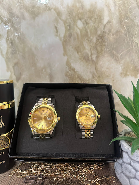 COMBO ROLEX BICOLOR ESFERA DORADA LUXURY