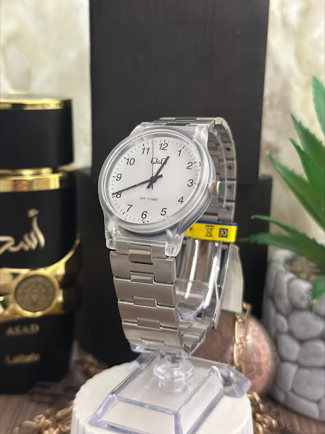 QYQ CABALLERO PLATEADO CAJA ACRILICA FONDO BLANCO NUMEROS COMPLETOS