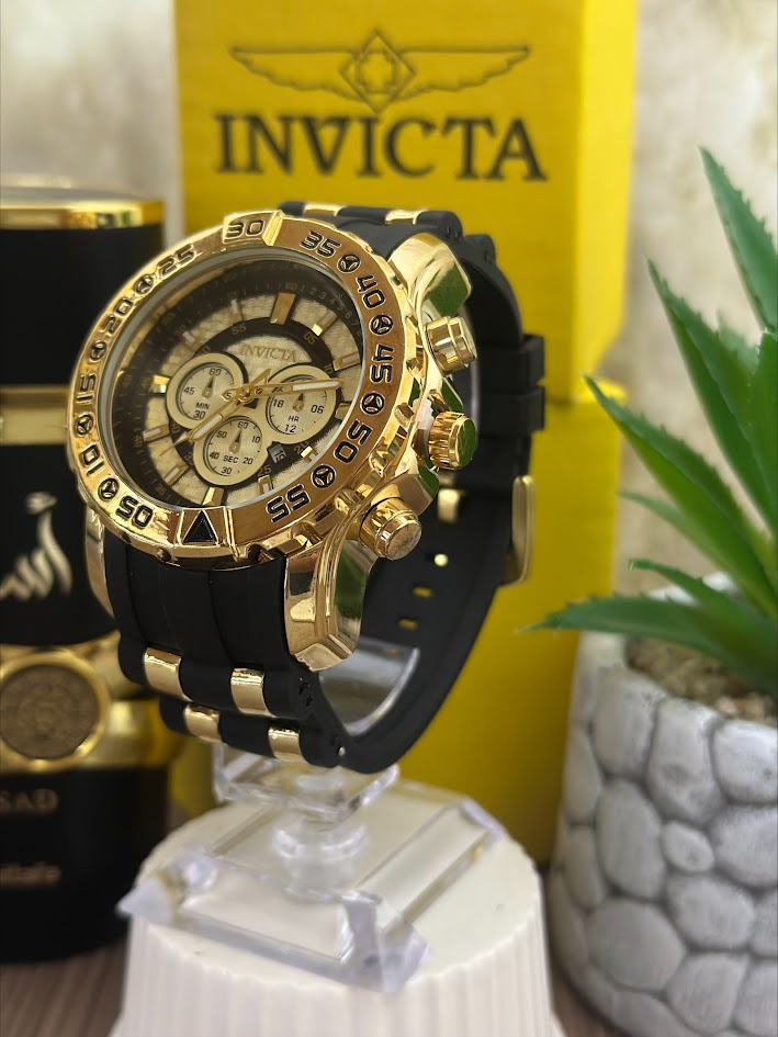 INVICTA MANILLA SILICONA NEGRA ESFERA BLANCA
