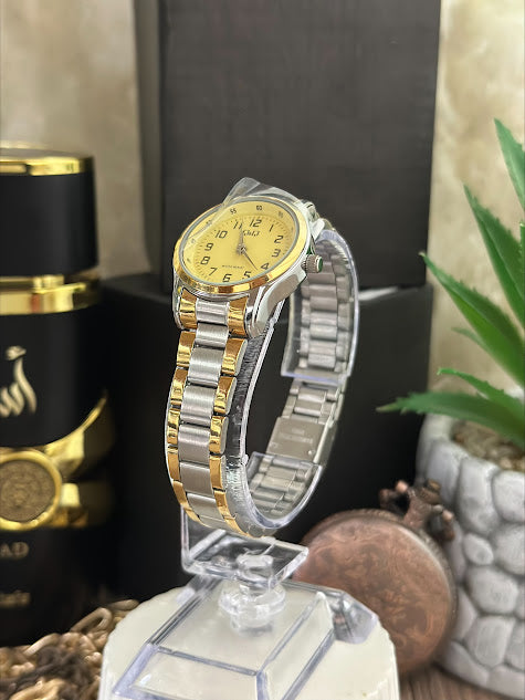 QYQ DAMA ORIGINAL BICOLOR ESFERA DORADA ARO DORADO