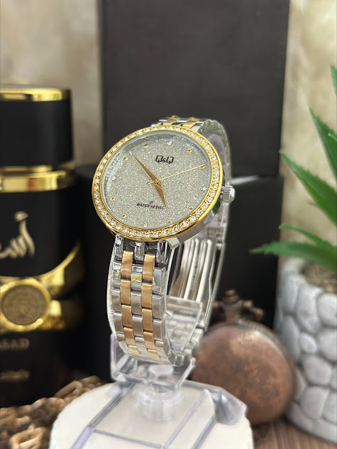 QYQ DAMA BICOLOR ESFERA DIAMANTES ARO DIAMANTADO