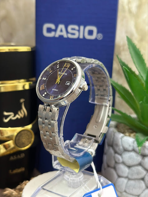 CASIO SHEEN PLATEADO ESFERA AZUL