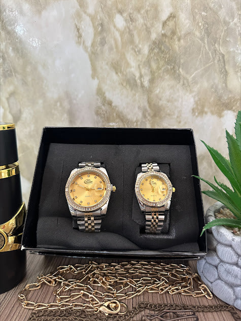 COMBO BLU BICOLOR ESFERA DORADAA DIAMANTADO