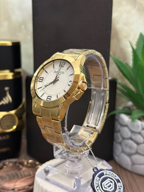 SALCO CABALLERO DORADO BORDE NEGRO ESFERA BLANCA NUMEROS NEGROS