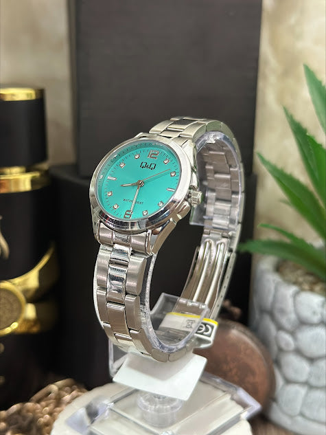 QYQ DAMA REDONDO PLATEADO ESFERA VERDE