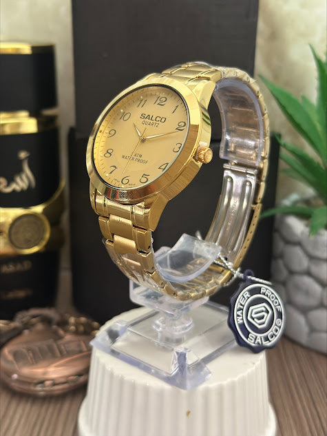 SALCO CABALLERO TODO DORADO ESFERA DORADA NUMEROS NEGROS