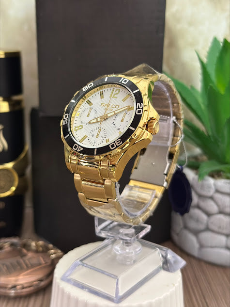 SALCO CABABELLO DORADO ARO NEGRO ESFERA TODA DORADA