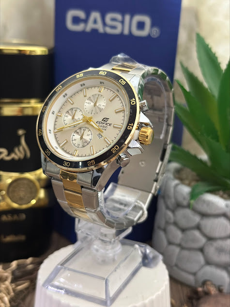 CASIO METALICO BICOLOR FONDO PLATEADO