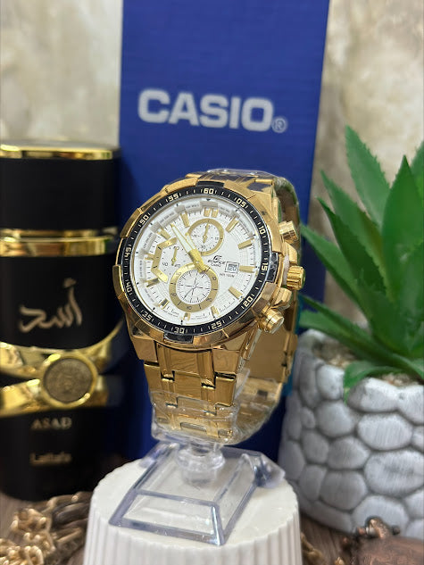 CASIO METALICO DORADO ARO NEGRO