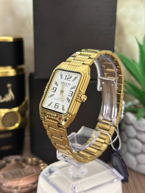 SALCO CABALLERO CUADRADO DORADO ESFERA BLANCA