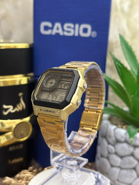 CASIO DORADO DIGITAL FONDO NEGRO